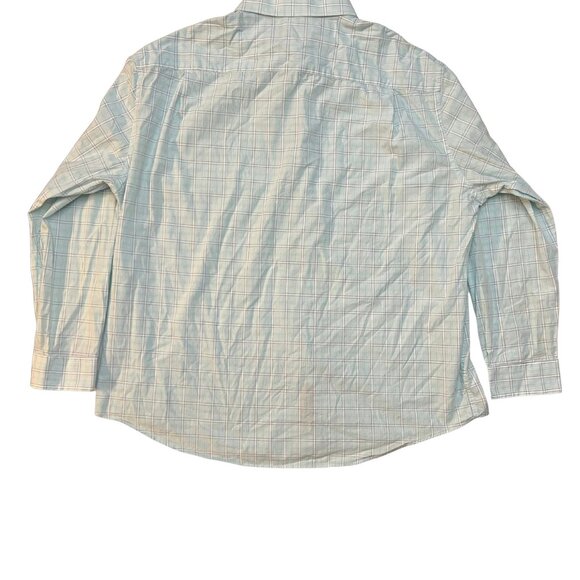 Nautica Classic Fit Plaid Button Up Shirt 18 34/35 Green/Blue Long Sleeve - Picture 2 of 4